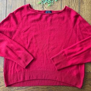 QUINCE Red Mongolian Cashmere Boatneck Sweater XL